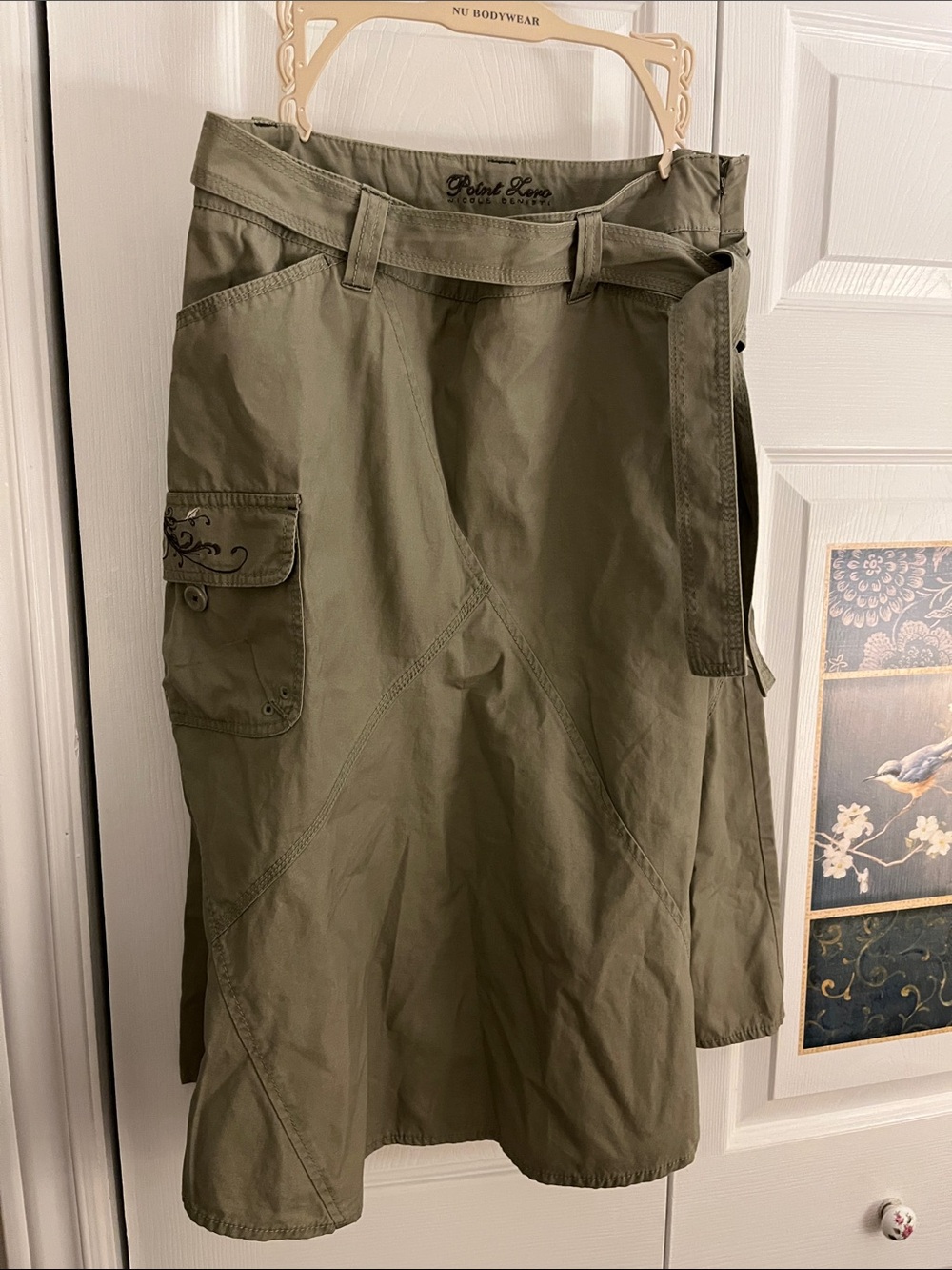 Olive Utility A-Line Skirt